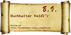 Buchhalter Valér névjegykártya